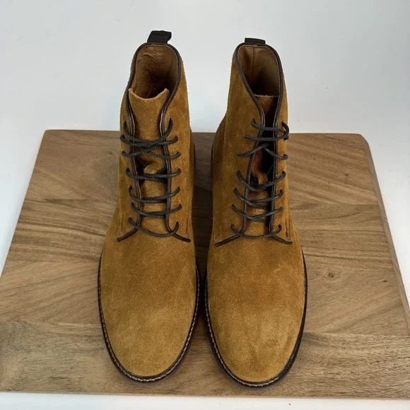 New Mens The Shoe Bear Ned Waxed Suede‎ - TAN Boots Size EU 45 US 11.5-12
